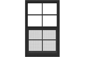 ASSTINOUS 1 Pack Black Shed Window 14" x 21" Flush Mount Window with Tempered Glass and Fiberglass Screen for Chicken Coop Sheds Barns Playhouse