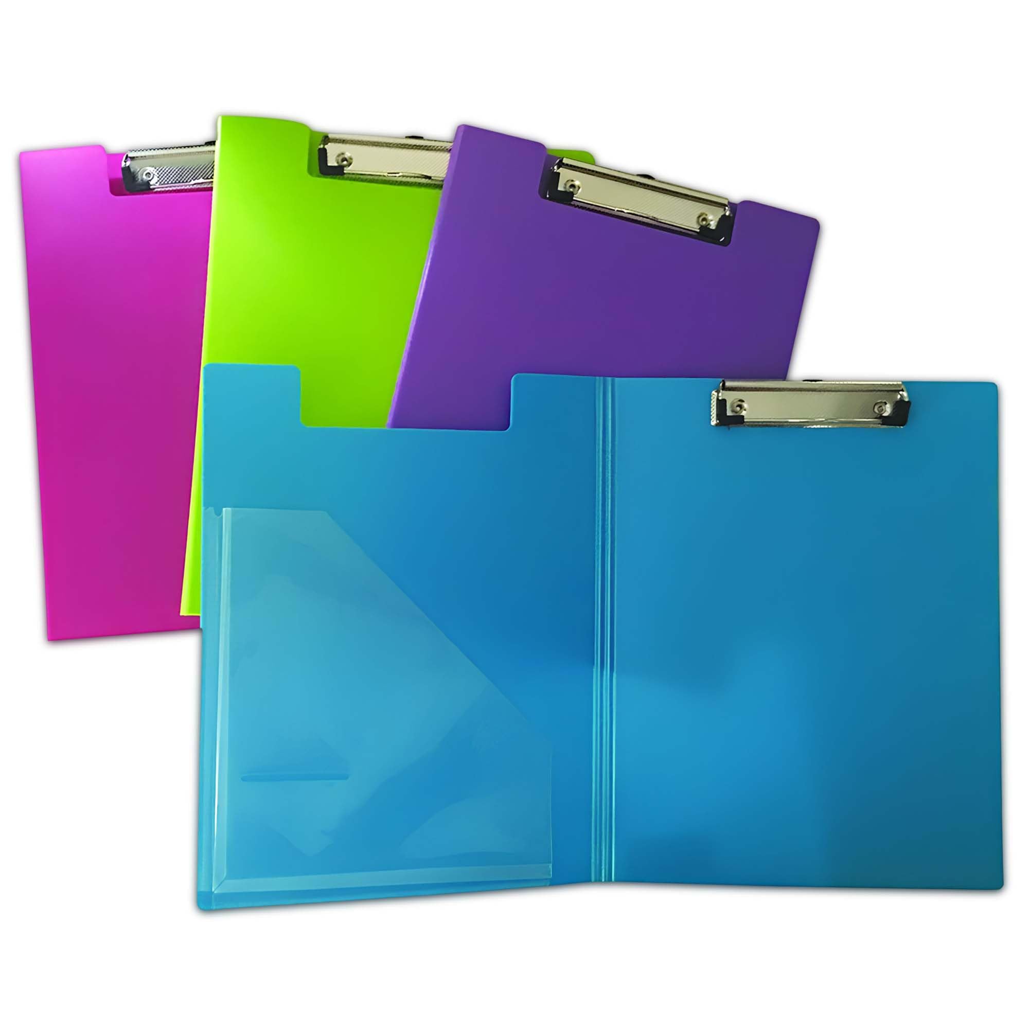 Seco Foldover Clipboard - Pack of 4 Assorted Colours