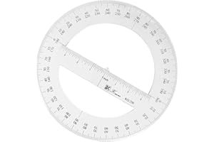SEIWEI 360 Degree Protractor, 9.8 Inch Math Circle Ruler, Clear Plastic Angle Measurement Tool with Accurate Scale, Large Rou