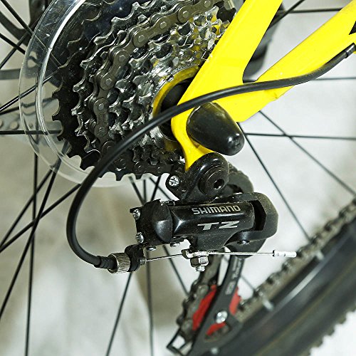 Xspec 26" 21 Speed Folding Mountain Bike Bicycle Trail Commuter Shimano Yellow