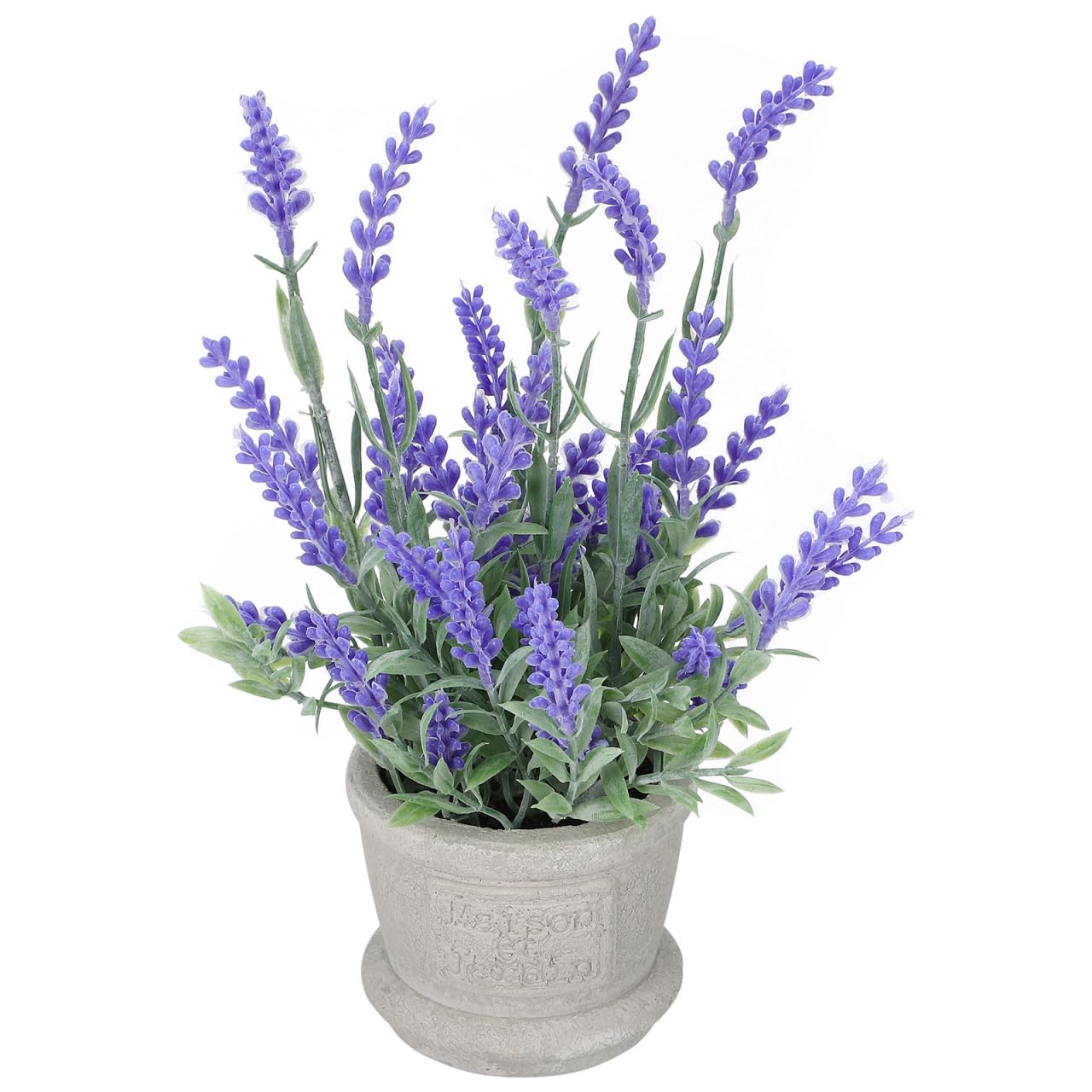Artificial Lavender Plant in Pot Potted, Veemoon Artificial Lavender Fake Faux Plants Lifelike Flower Greenery for Wedding Outdoor Indoor Home Office Decor