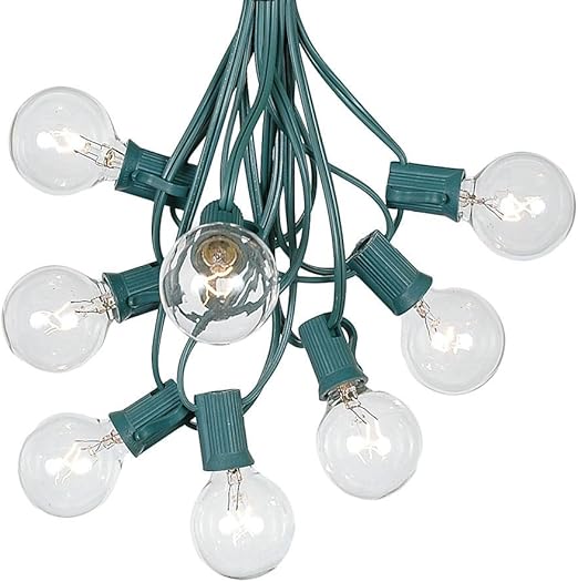 Amazon Com G40 Patio String Lights With 125 Clear Globe Bulbs