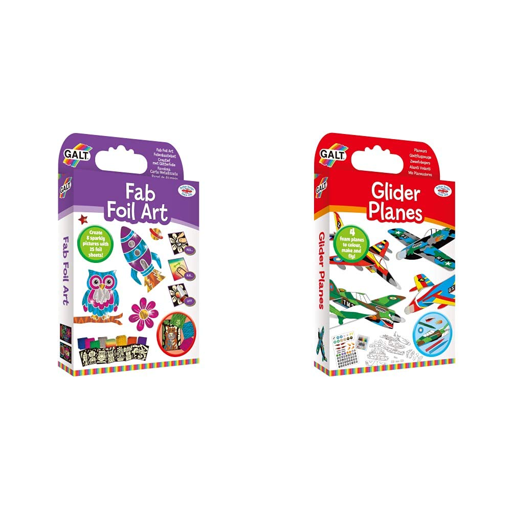 Galt Toys, Fab Foil Art, Craft Kit for Kids, Ages 6 Years Plus & Toys, Glider Planes, Craft Kit for Kids, Ages 5 Years Plus