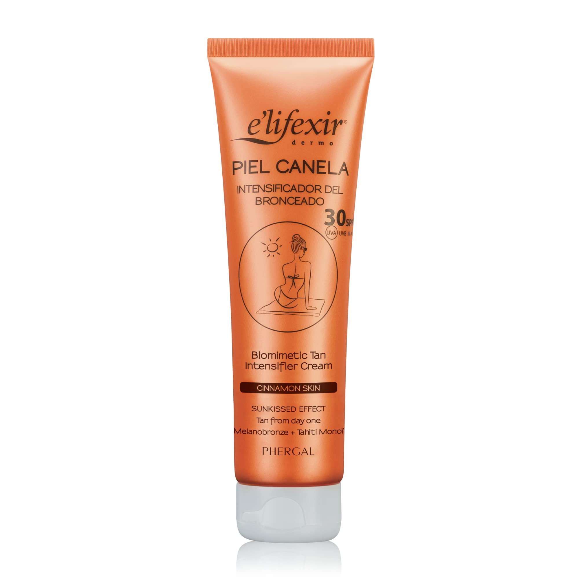 E'LIFEXIR Piel Canela | Self-Tanning Cream for Face & Body | Tanning Accelerator | SPF30 Sun Protection | 150ml