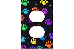 OSAM SPACE Rainbow Dog Paw Print Outlet Covers 1 Gang Duplex Wall Plates Decorative Light Switch Cover Plate Single Duplex El