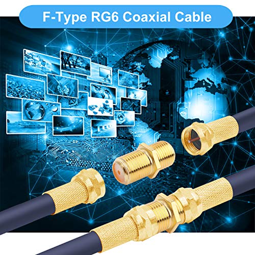 SAISN Coaxial Cable Connector F-Type RG6 Cable Extension Adapter (5 Pack)