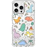 MOSNOVO Case for iPhone 16 Pro Max, [Compatible with Magsafe] [Buffertech 6.6ft Military-Grade Drop Protection] [Anti Peel Off Tech] Clear Phone Case Design - Dinosaur Land