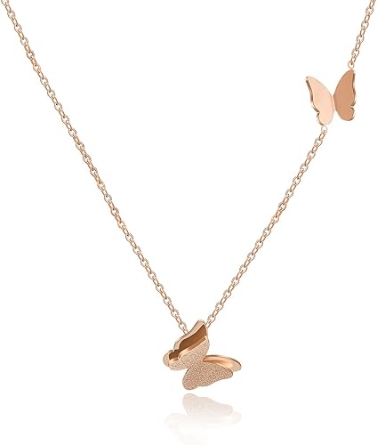 Amazon Chloeos 蝶ネックレスバタフライレディースシンプルステンレス大人可愛女性18kゴールドジュエリー ピンクゴールドネックレス ネックレス 通販 Amazon Chloeos 蝶ネックレスバタフライレディースシンプルステンレス大人可愛女性18kゴールドジュエリー ピンクゴールドネックレス ネックレス 通販