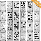 ONEST 24 Pack Journal Stencil Plastic Planner Stencils Journal/Notebook/Diary/Scrapbook DIY Drawing Template Stencil 4x7 Inch