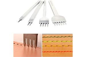 STEELFEVER Leather Craft Tool Hole Punches 1+2+4+6 Prong Lacing Stitching Punch, Craft Kits (4mm)