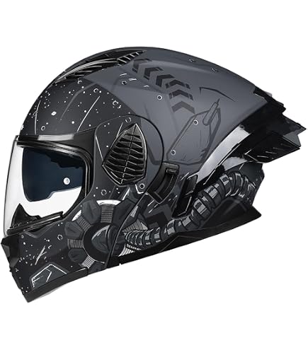 NBTK Reveal Motorcycle Helmet ABS Cushion Insert Removable Washable External Clear Lens Built-in Black Lens Adult Unisex (Giant, Small) : Automotive