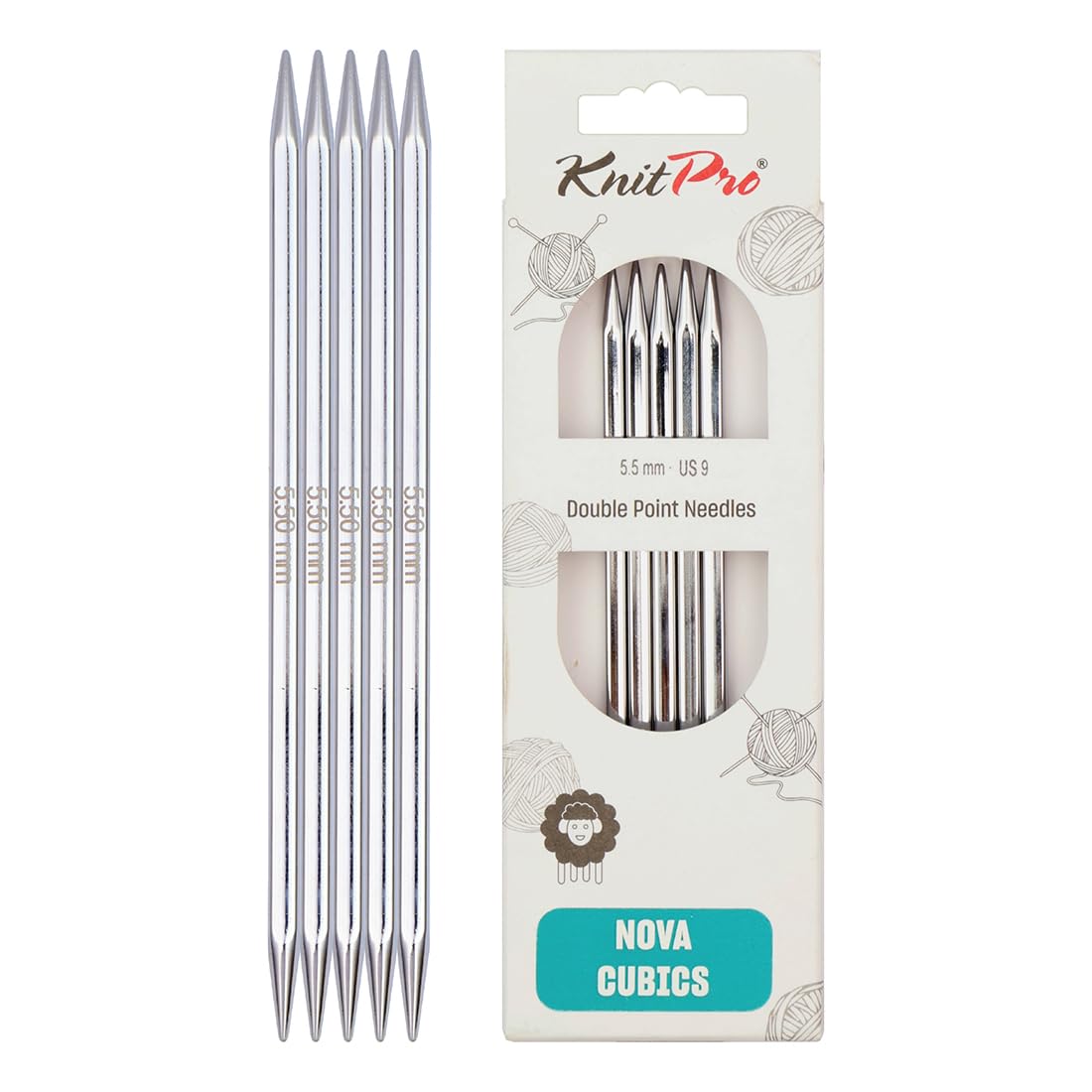 KnitPro Nova Cubics Double Pointed Needles 8" (20cm) | 5.50mm — image 1