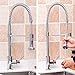 Pull Down Spring Sprayer Kitchen Faucet Single Handle Lead-free Faucet Fingerprint Resistant Seal Commercial Chrome Faucets
