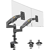 NB North Bayou Dual Monitor Desk Mount Stand Full Motion Swivel Computer Monitor Arm Fits 2 Screens up to 27'' with Load Capacity 4.4~19.8lbs for Each Monitor H180-G