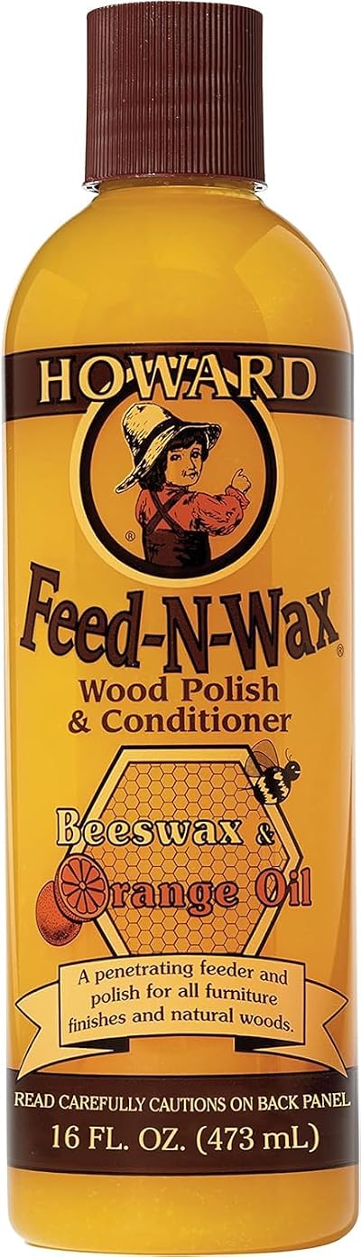 Howard Feed N Wax FW0016 Wood Polish and Conditioner 473ml Orange Oil Beeswax