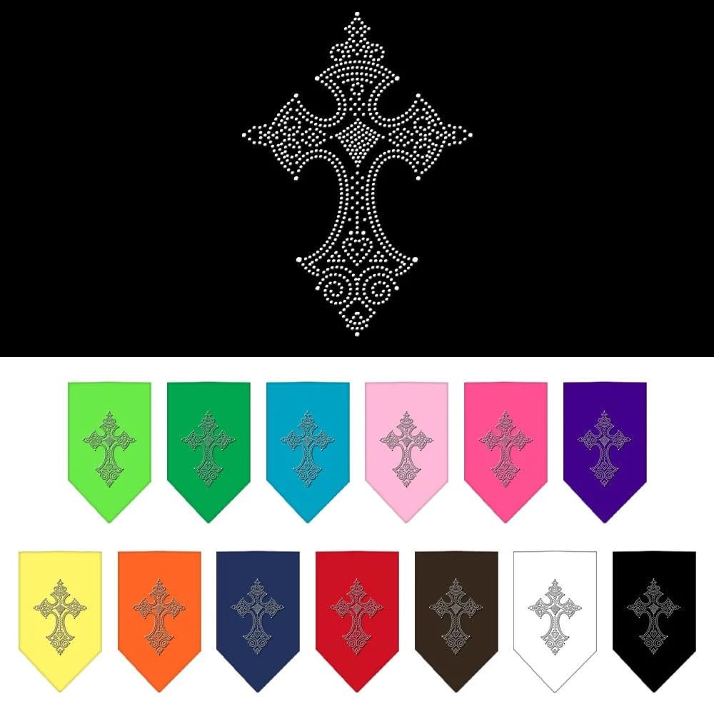 Mirage Cross Rhinestone Dog Bandana, Small, Cocoa