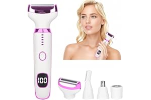 Beanify Electric Razors LED Display for Women Men, 2025 Wet/Dry Lady Shaver,4 in 1 Cordless Hair Remover with IPX7 Waterproof,Smooth & Silky Portable Bikini Electric Grooming Set