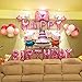 Girls Birthday Party Decorations Pink Happy Birthday Cakes Balloons Cute Pig Theme Party Balloon Decor