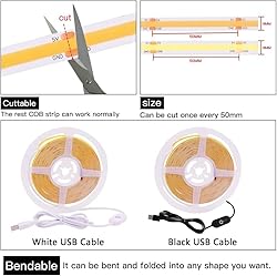 XUNATA COB LED Strip Lights, 3m/9.9ft
