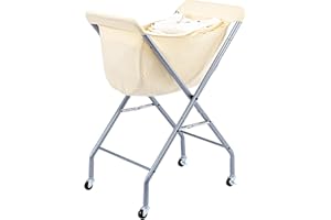 ELYKEN Laundry Cart with Wheels, 32”H Easy Rolling Laundry Hamper with Removable Liner Bag, Sturdy Metal Frame Clothes Basket with 4 Casters and 2 Brakes