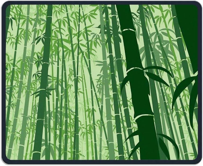 Green Bamboo Forest Comfortable Rectangle Rubber Base Mousepad Gaming Mouse Pad