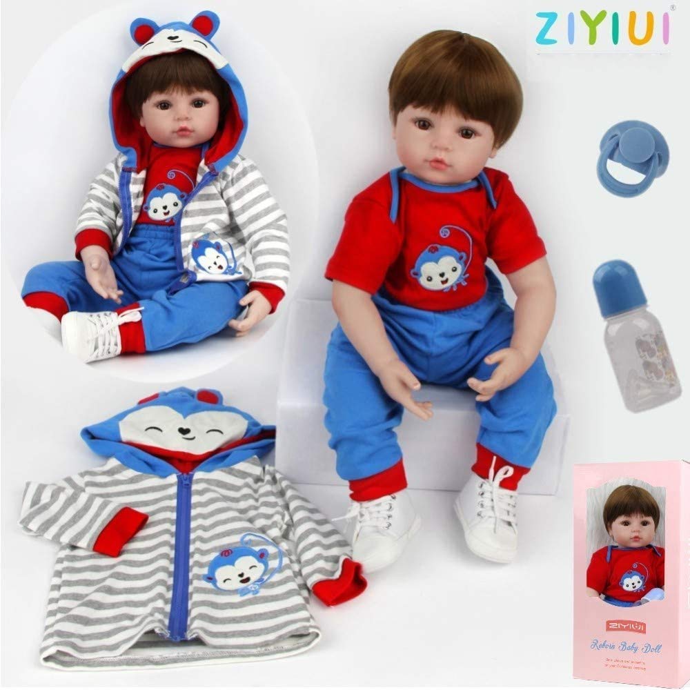 ZIYIUI Reborn Baby Dolls 20" Real Soft Vinyl Silicone Realistic Dolls Toddler Lifelike Reborn Baby Boy Toys For Age3+ (20 inch Reborn Dolls Boy)