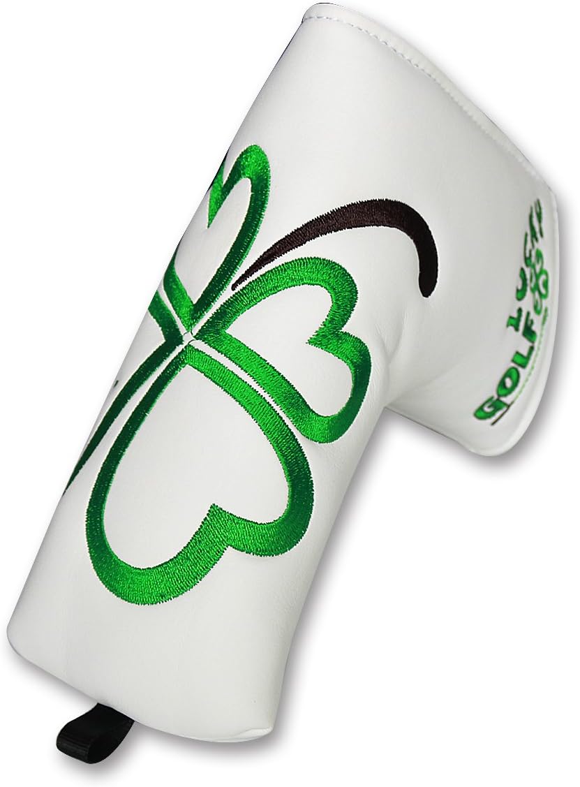 Craftsman Golf Clover/Shamrock White Putter Cover Headcover For Scotty Cameron Taylormade Odyssey Blade