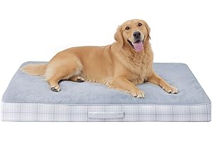 MIHIKK Washable Orthopedic Dog Bed for Large Dogs, XL Waterproof Pet Bed with Egg Crate Foam Strong Support, Machine Washable Cover & Anti-Slip Bottom & Durable Zipper 41x27(Gray)