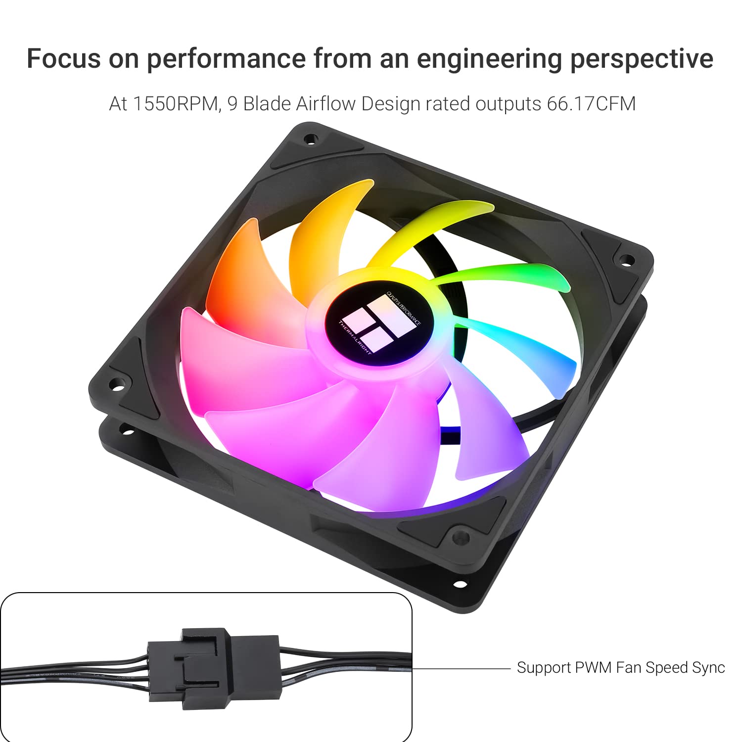 Thermalright TL-C12C-S X3 CPU Fan,120mm 4pin PWM Silent Computer Case Cooler Fan, with S-FDB Bearing Included, up to 1500RPM PC Cooling,ARGB（3 Quantities）