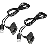 QUMOX 2Pack 1.5m Charging Cable for Xbox 360, Wireless Controller USB Charging Cable Compatible with Microsoft Xbox360 / Xbox