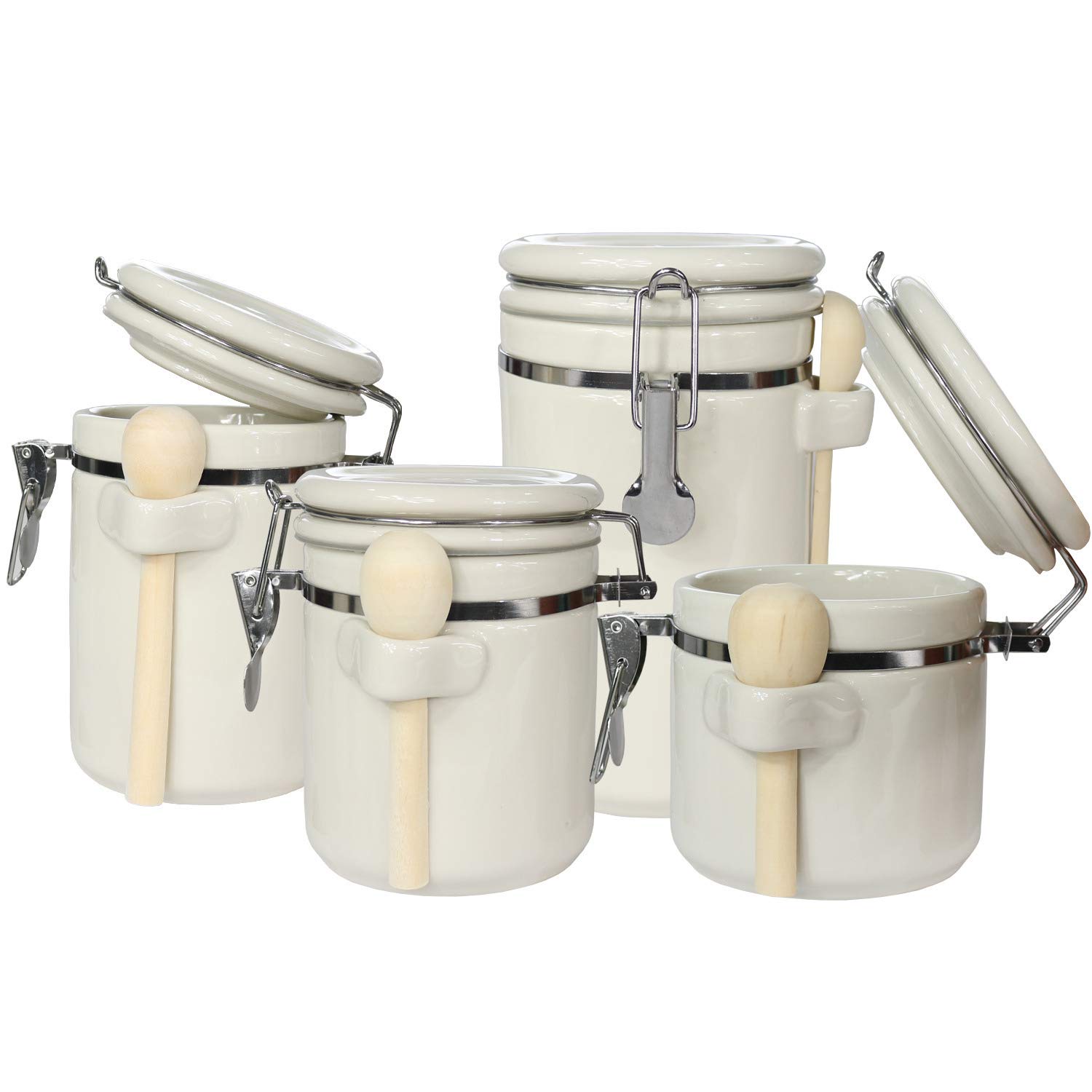 Buy Blue Donuts 4Piece Canister Sets for Kitchen Counter Ceramic