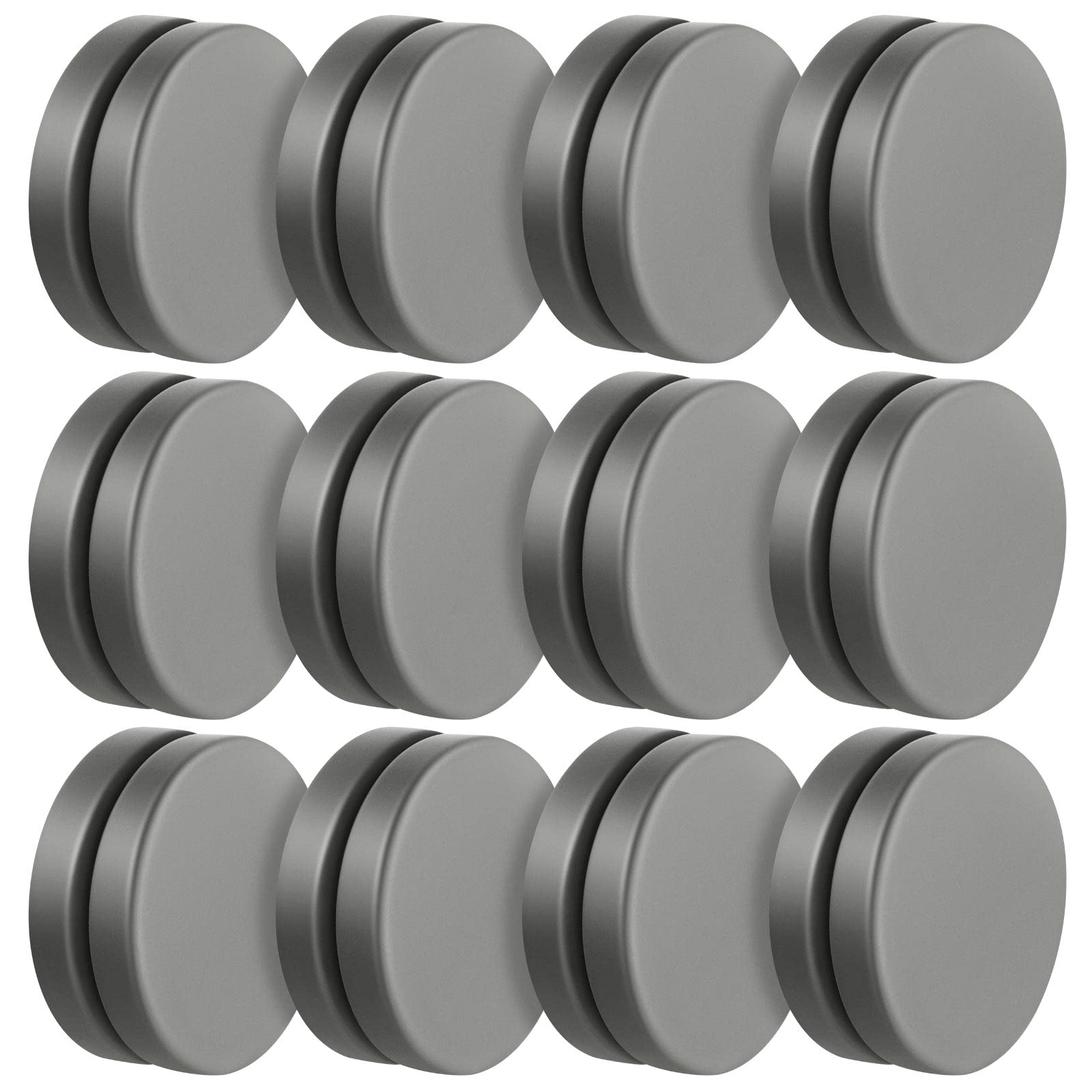 Jetec 12 Pairs Shower Curtain Weights Waterproof Magnetic Drapery Weights Prevent Curtain Liner from Blowing Around Bottom Round No Sew Tablecloth Magnets for Bathroom Tablecloth Drapery Flag (Gray)