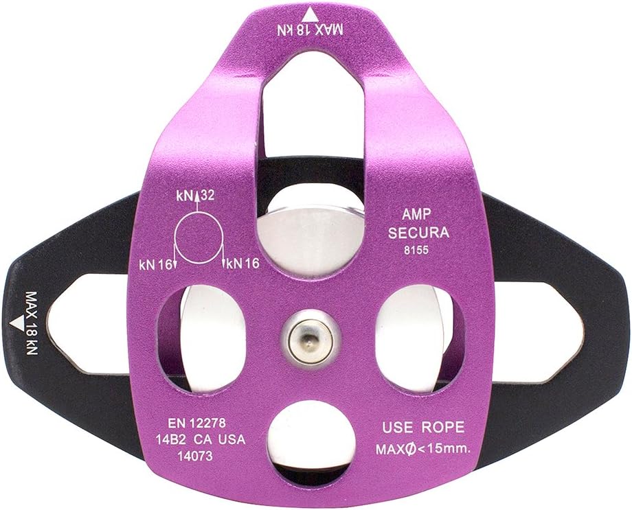 Fusion Climb Secura Double Aluminum Side Swing Pulley Purple : Climbing Pulleys : Sports & Outdoors