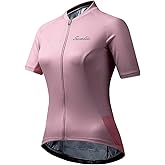 Santic Women's Cycling Jersey Short Sleeve Biking Shirt Full Zip Tops with 3 Pockets Breathable Quick Dry