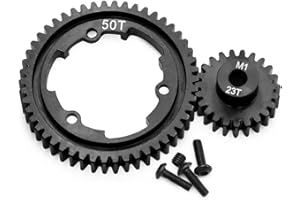 XBERSTAR Harden Steel Spur Gear for Traxxas 1/5 X-Maxx 1/7 XO-1 1/10 Maxx 1/10 E-REVO 2.0 VXL Replacement Gear (50T+23T)