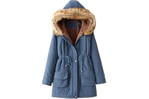 LUWITA Winter Coats for Women Plus Size Thick Warm Jackets Hooded Padded Outerwear Long Sleeve Puffer Down Jacket Coat