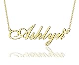 Ashlyn Heart Name Necklace 18k Gold Plated