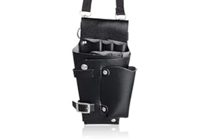 Xrten Portable PU Leather Holster Scissor Holder Bag, Hair Scissor Pouch with Waist Shoulder Belt
