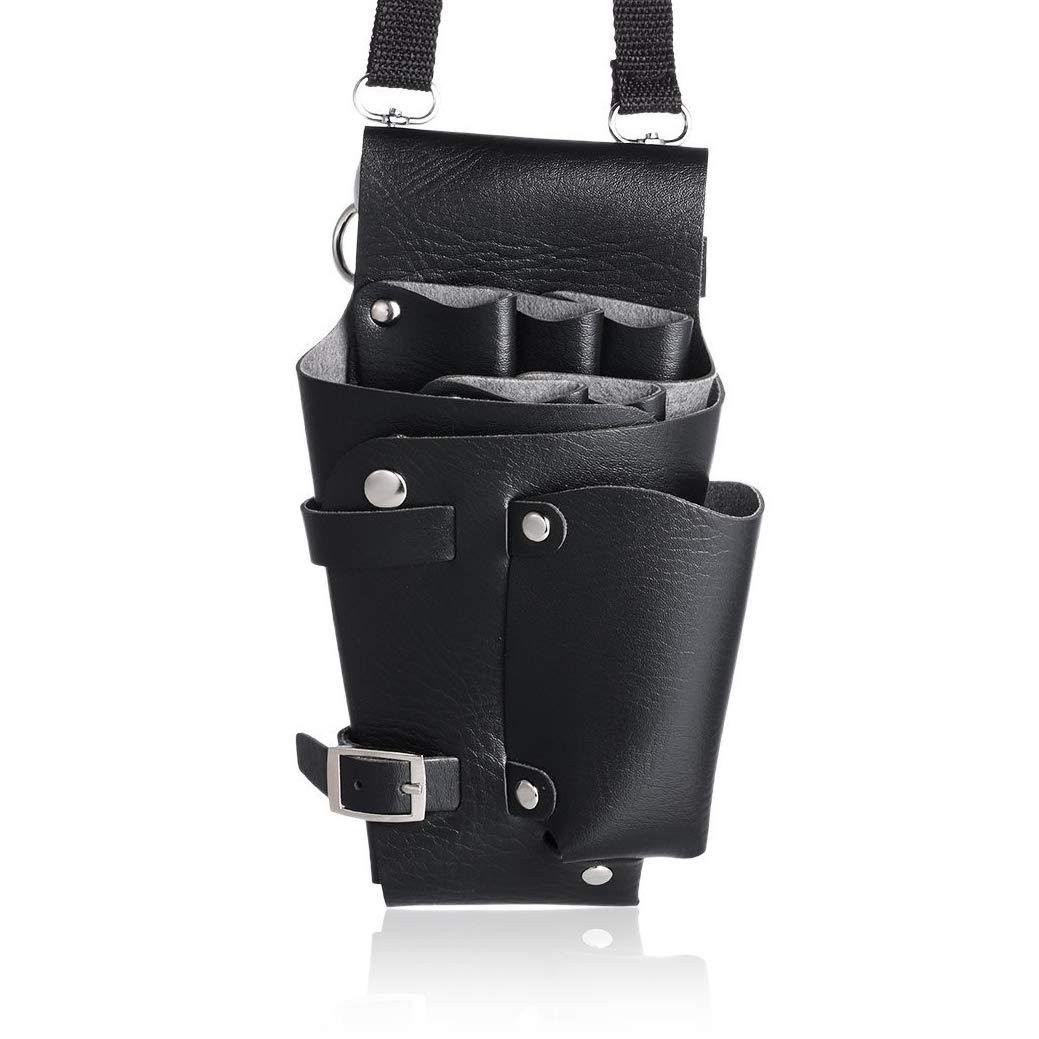 Xrten Portable PU Leather Holster Scissor Holder bag, Hair Scissor Pouch with Waist Shoulder Belt