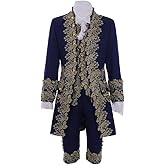 MelangCos Men's Victorian Costume Rococo Costume Suit Prince Cosplay Regency Costume for Halloween