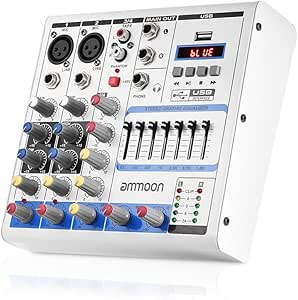 Amazon.com: ammoon 4-Channel Digital Audio Mixer Mixing Console Built