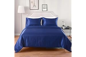ABP Collection Duvet Cover - Royal Blue Duvet Cover King Size 94X104 King/Cal King Size With Zipper Closure & Corner Ties, Ultra Soft Silky Satin Comforter Cover (1 Pieces Duvet Cover)