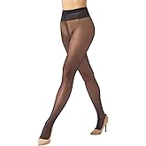 Wolford Individual 10 Control Top Tights For Women Sheer Support Pantyhose Waist Sculpting Cotton Gusset Soft Waistband