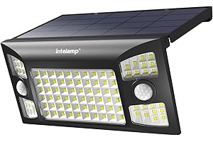 intelamp Solar Outdoor Lights Waterproof with Dual Sensors,1300LM Solar Floodlights Outdoor Motion Sensor Security Flood Light 270° Wide Lighting Angle with 3 Modes for Garden Yard Patio