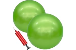 GCQJOQ 2 Pcs 9 Inch Inflatable Bouncy Balls with Hand Air Pump for Indoor Outdoor Play Balls for Kids