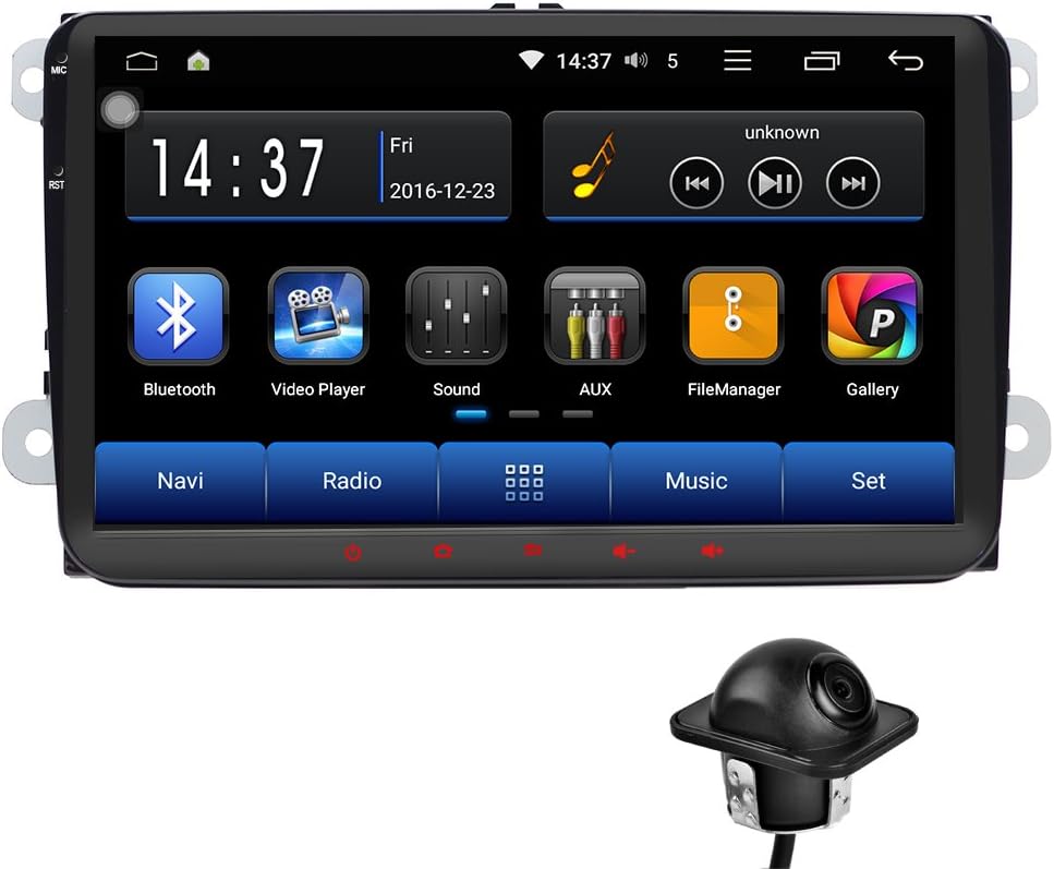 Android 10 Car Radio Stereo 9Inch Double DIN In Dash Touchscreen GPS SAR Navigation Bluetooth USB CarAutoPlay WIFI 2GB RAM 32GB ROM for VW Passat Golf MK5 MK6 Jetta Rear View Camera