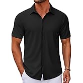 COOFANDY Men's Casual Button Down Short Sleeve Shirts Untucked Wrinkle Free Shirt Stretch Dress Shirts