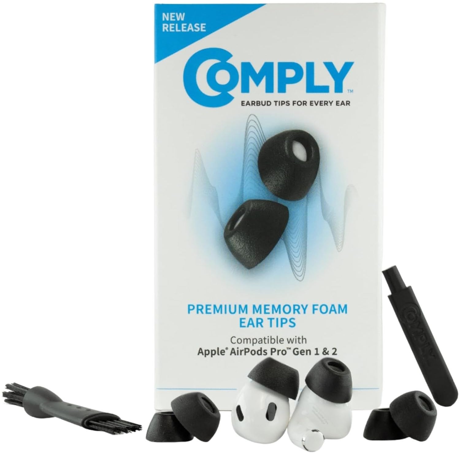 COMPLY Foam Ear Tips for Apple AirPods Pro Generation 1 & 2, Ultimate Comfort| Unshakeable Fit| Small, 3 Pairs