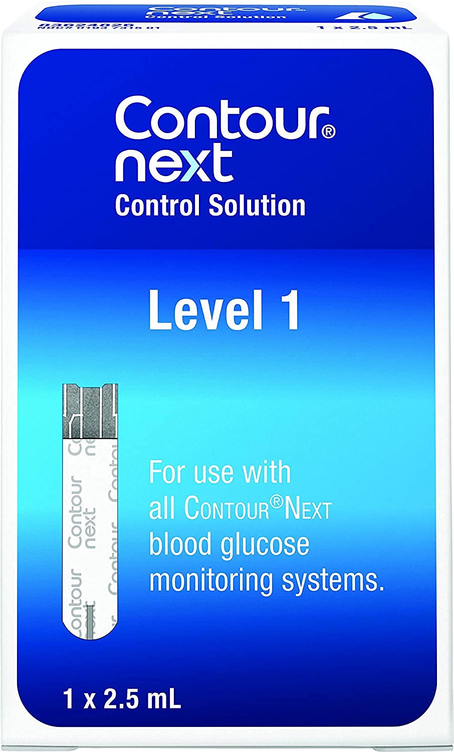 Ascensia Contour Next Control Solution for Glucose Test Meter, Level 1, 2.5mL Bottle