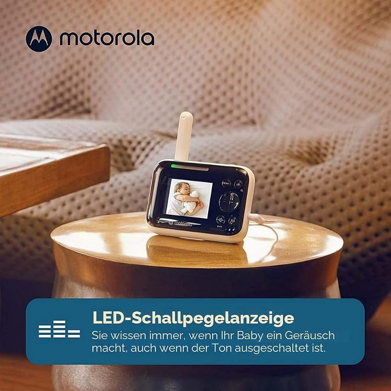 PIP1200 - Babyphone mit Kamera - 2.8" Elterneinheit - 2 Wege Kommunikation - Zimmertemperatur - Infrarot Nachtsicht - 300 m Reichweite, Weiß/Schwarz